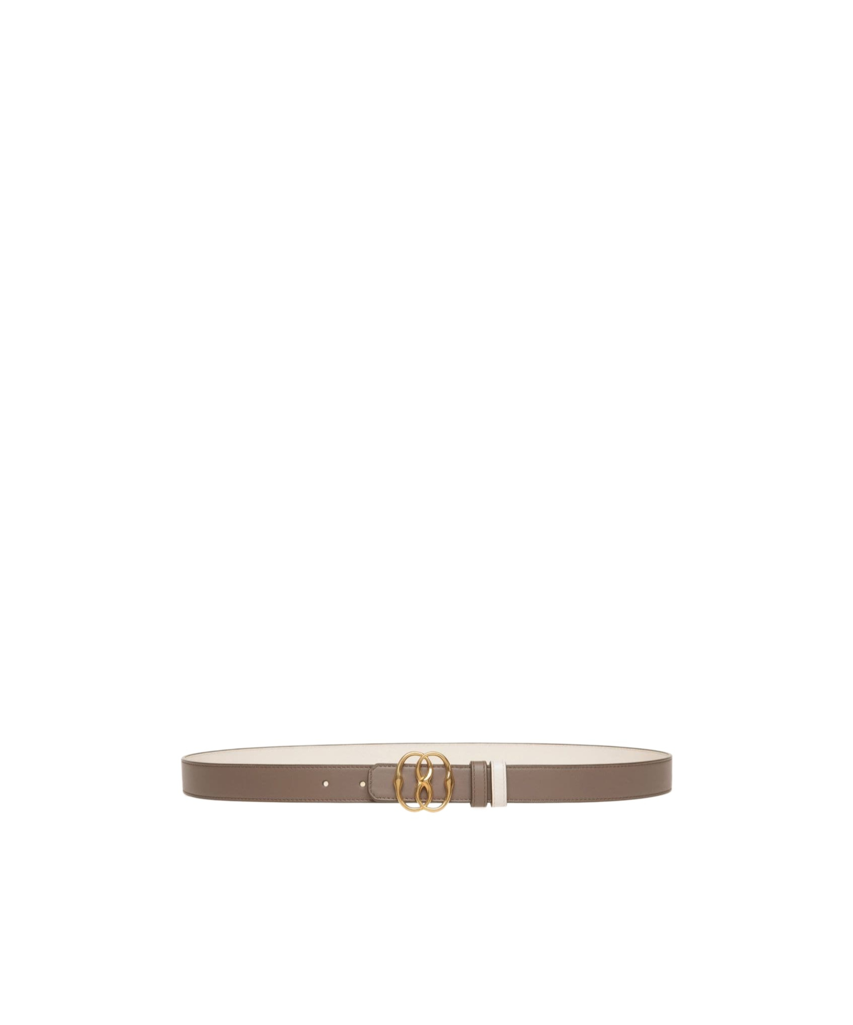 Bally Dove Grey Leather Reversible Belt In Gray