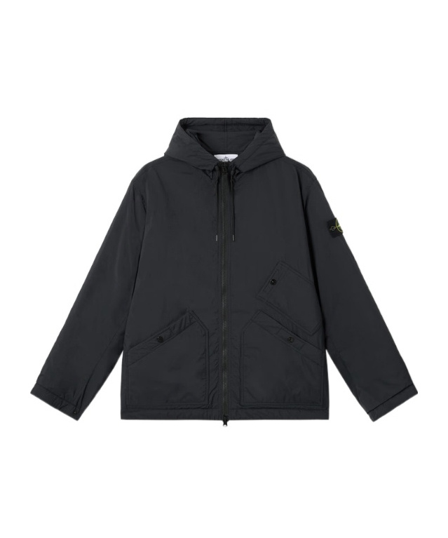 Stone Island Padded Jacket With Water-repellent Finish In Black