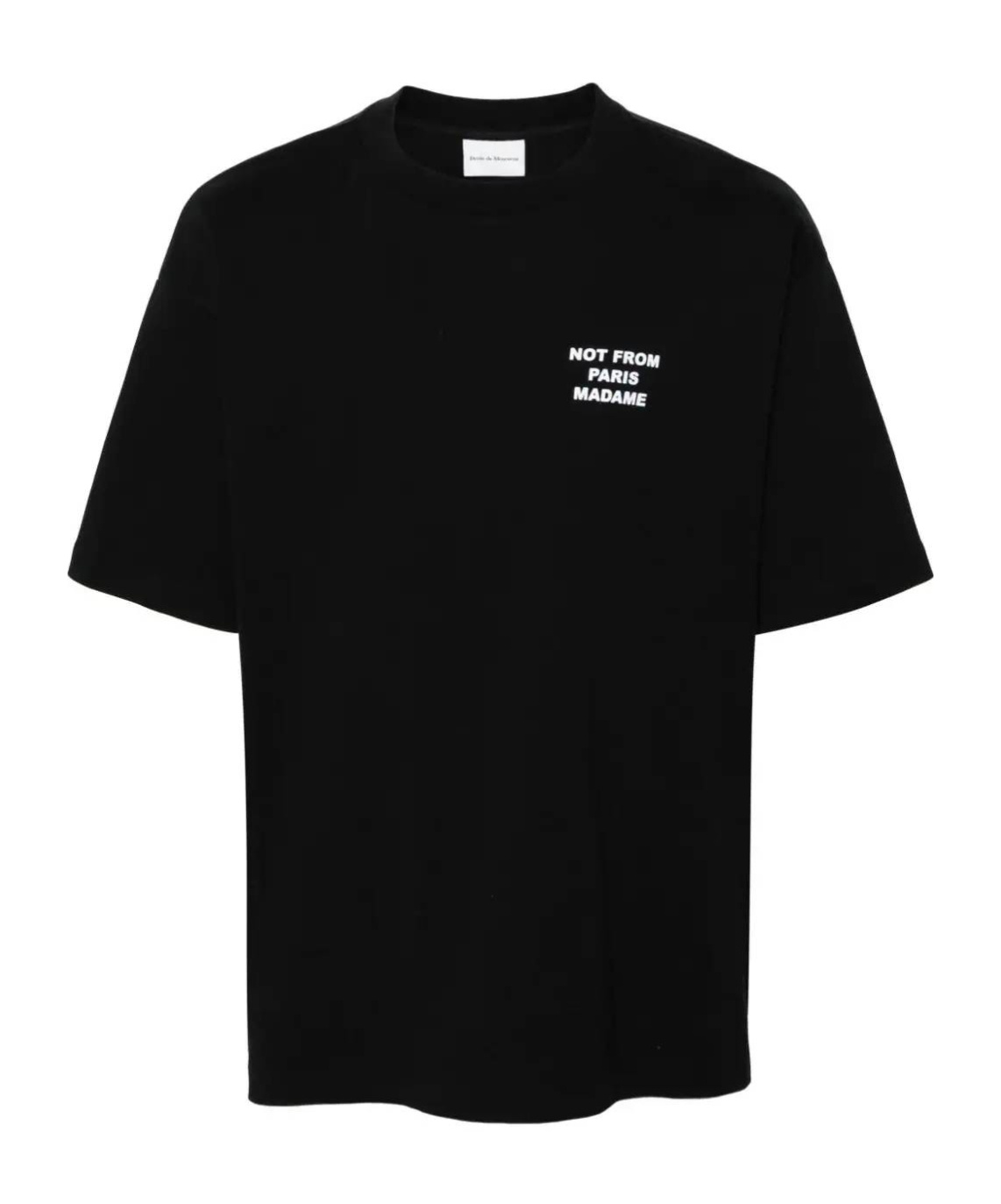 Drôle De Monsieur Black Crewneck T-shirt With Slogan Print On The Front And Back In Black