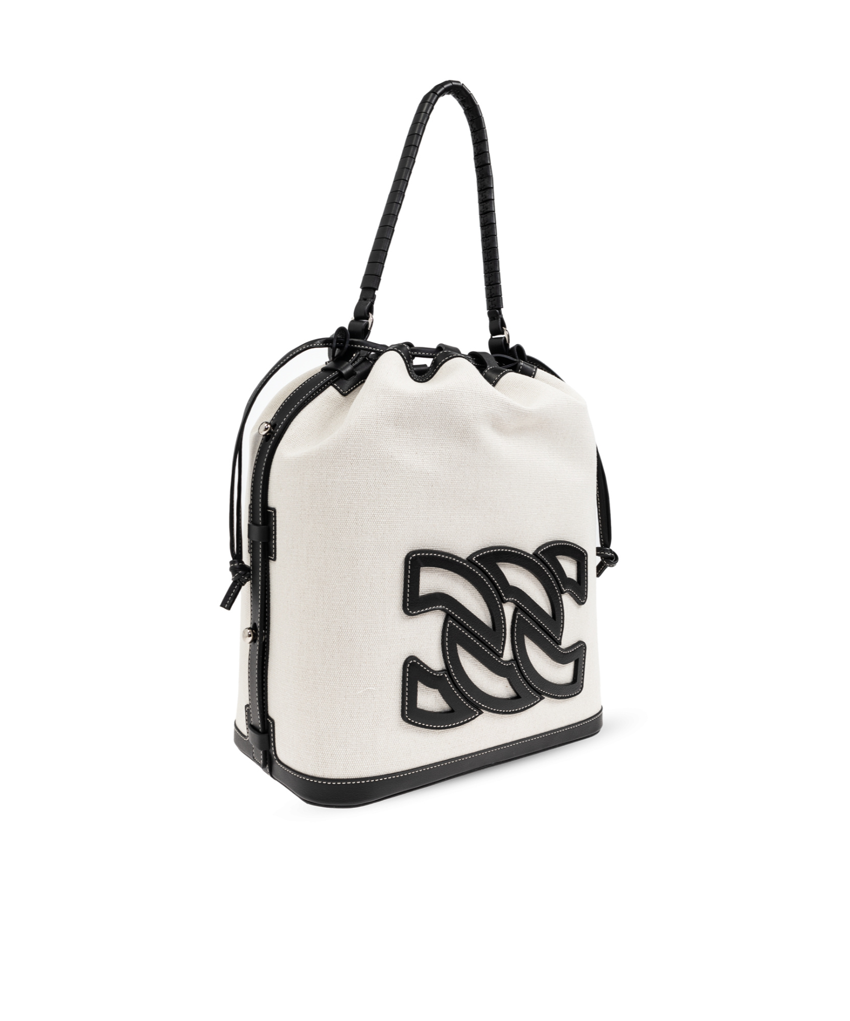 CASADEI COTTON-CANVAS BUCKET BAG