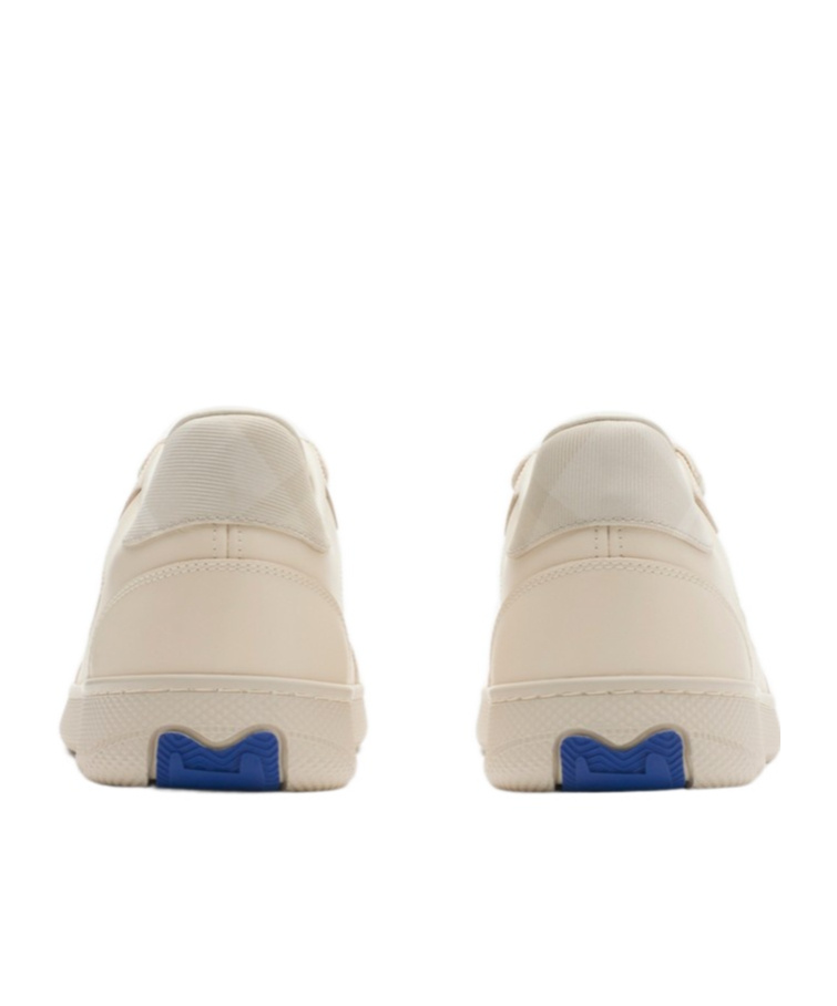 Burberry Leather And Check Terrace Sneakers In Multi