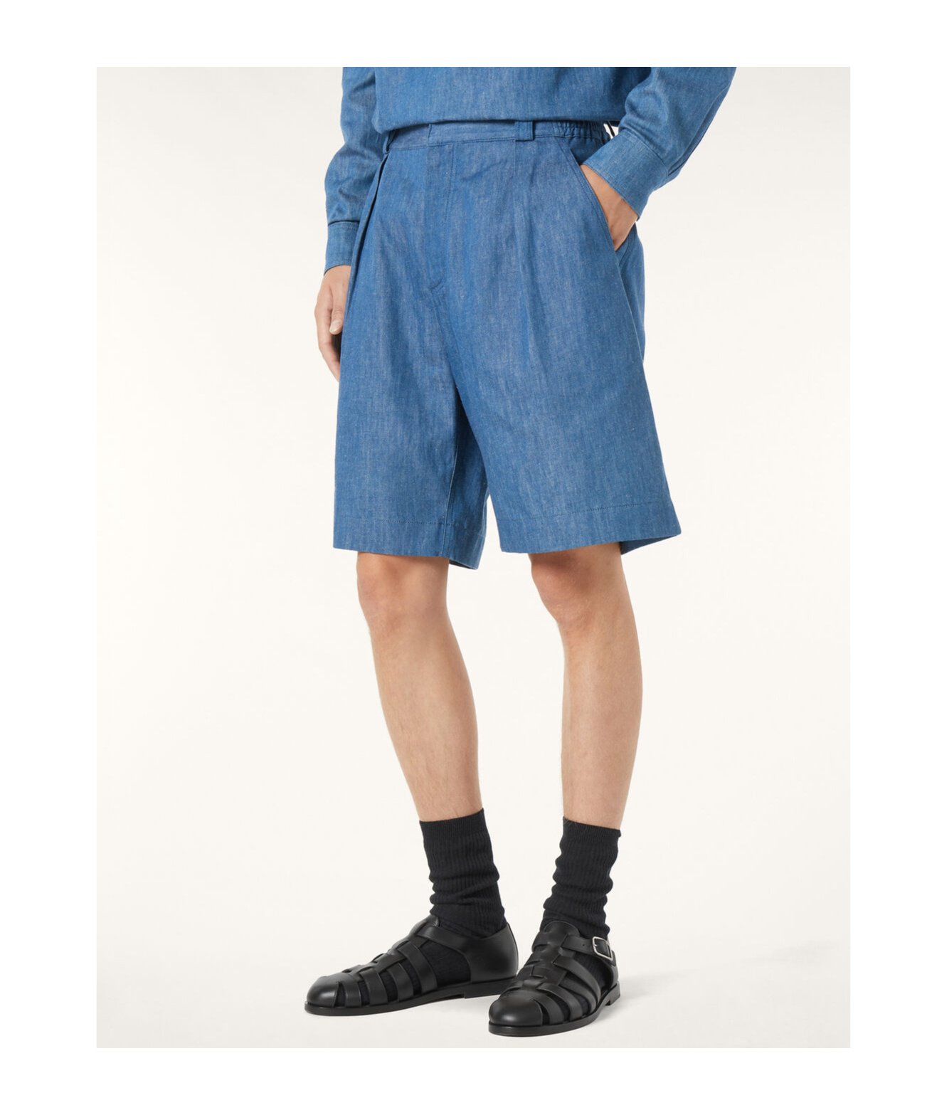 Loro Piana Reinga Bermuda Shorts In Sapphire Dream