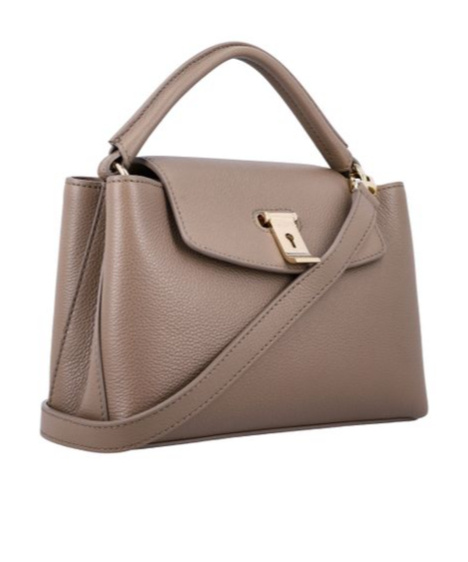 Bally Logo Engraved Foldover Top Tote Bag In Nude