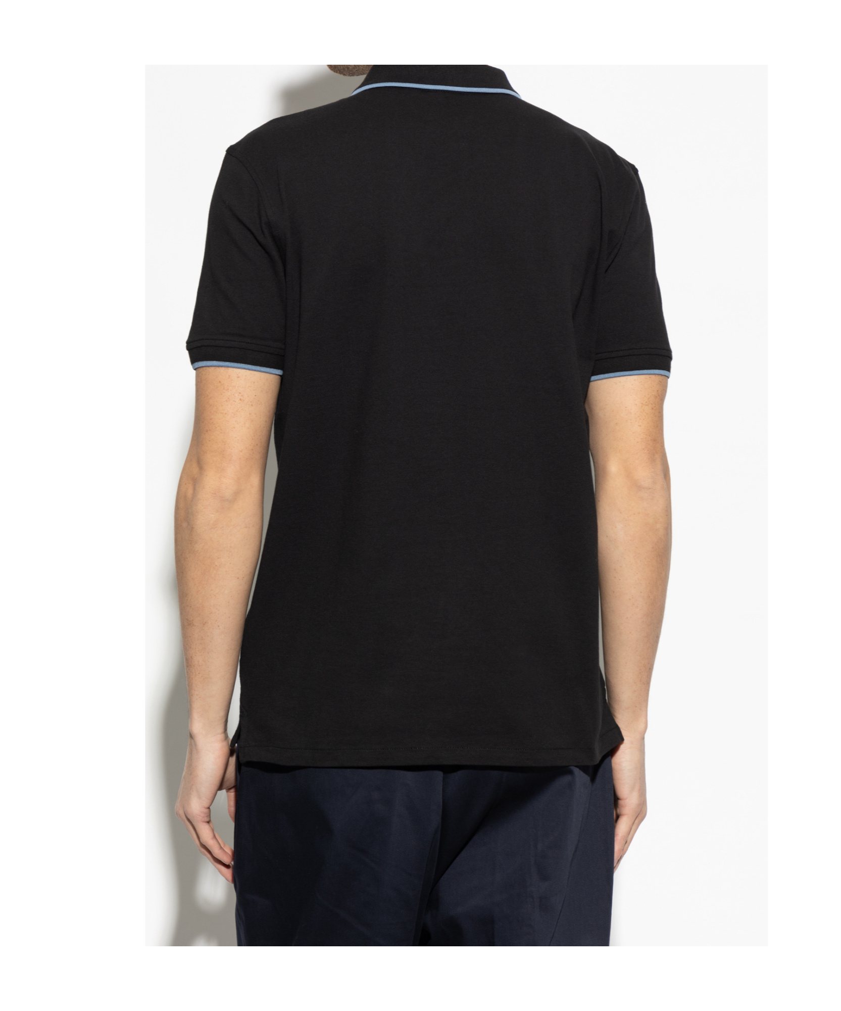 Ps By Paul Smith Ps Paul Smith Zebra Badge Cotton Polo Shirt In Black