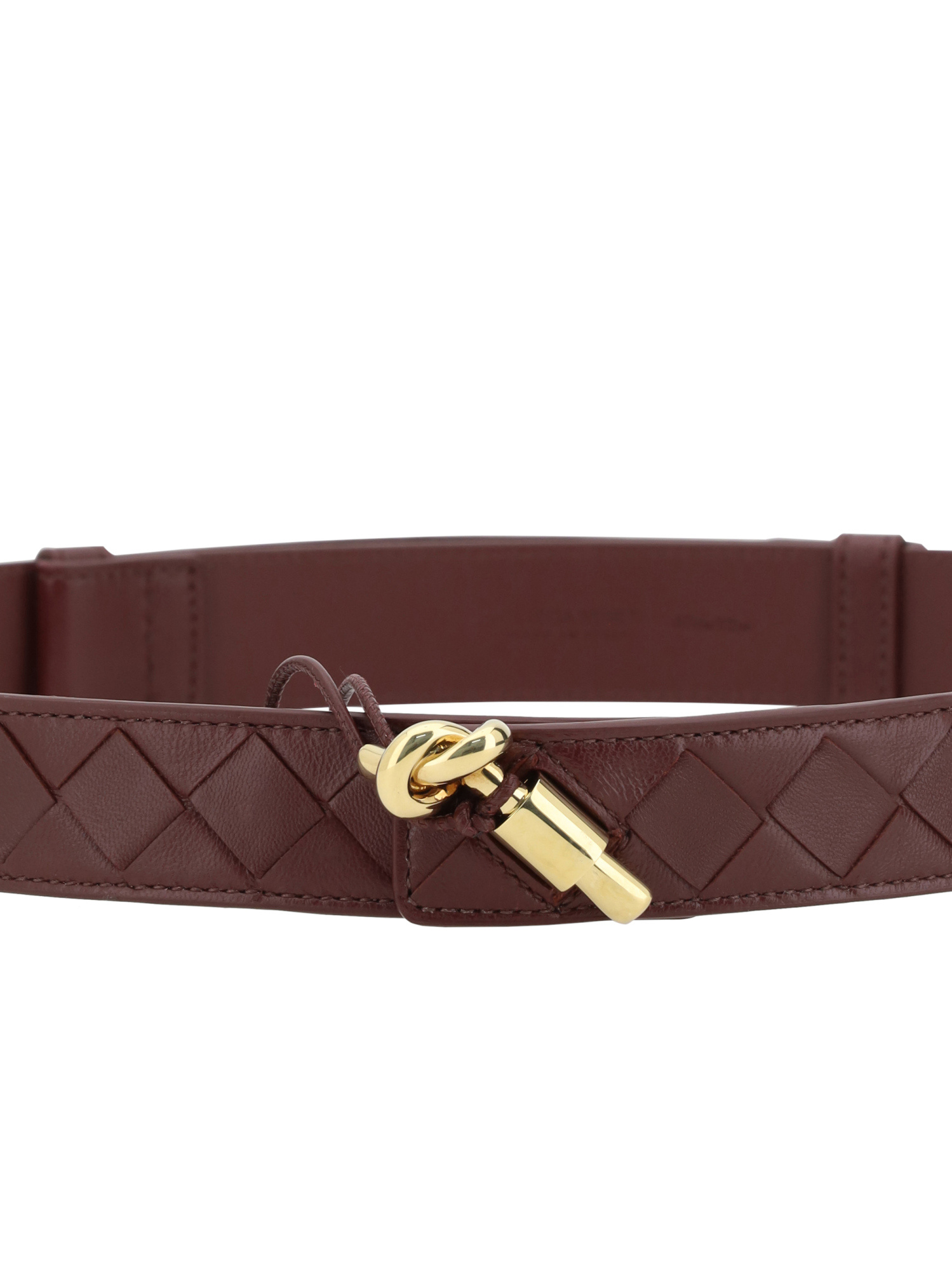 Bottega Veneta Women Iconic Intreccio Belt In Brown