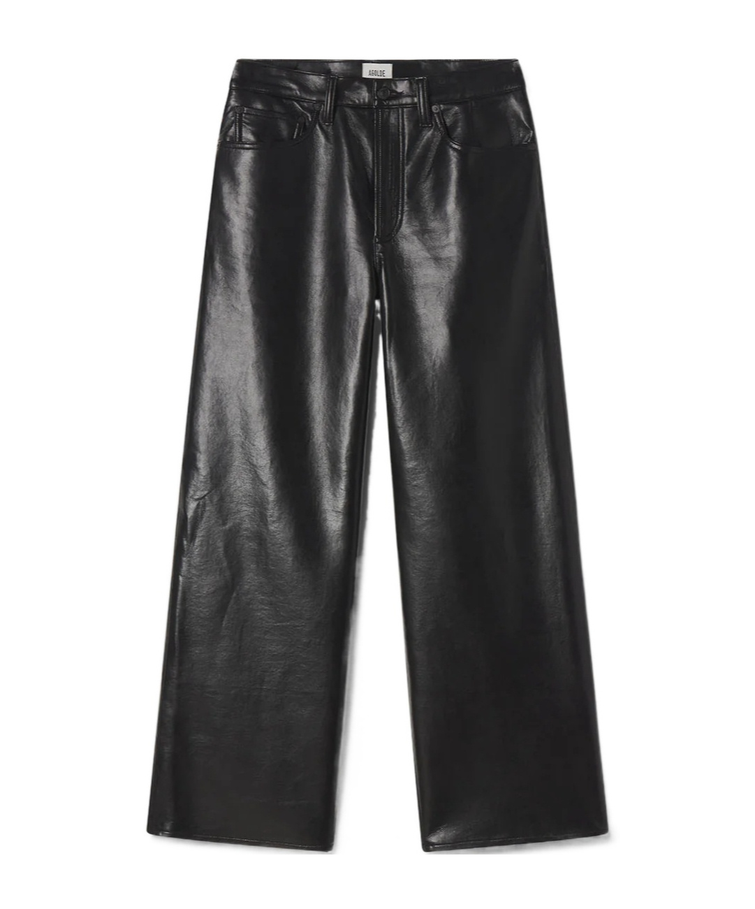 Agolde Arc Jean 32' (recycled Leather) In Black