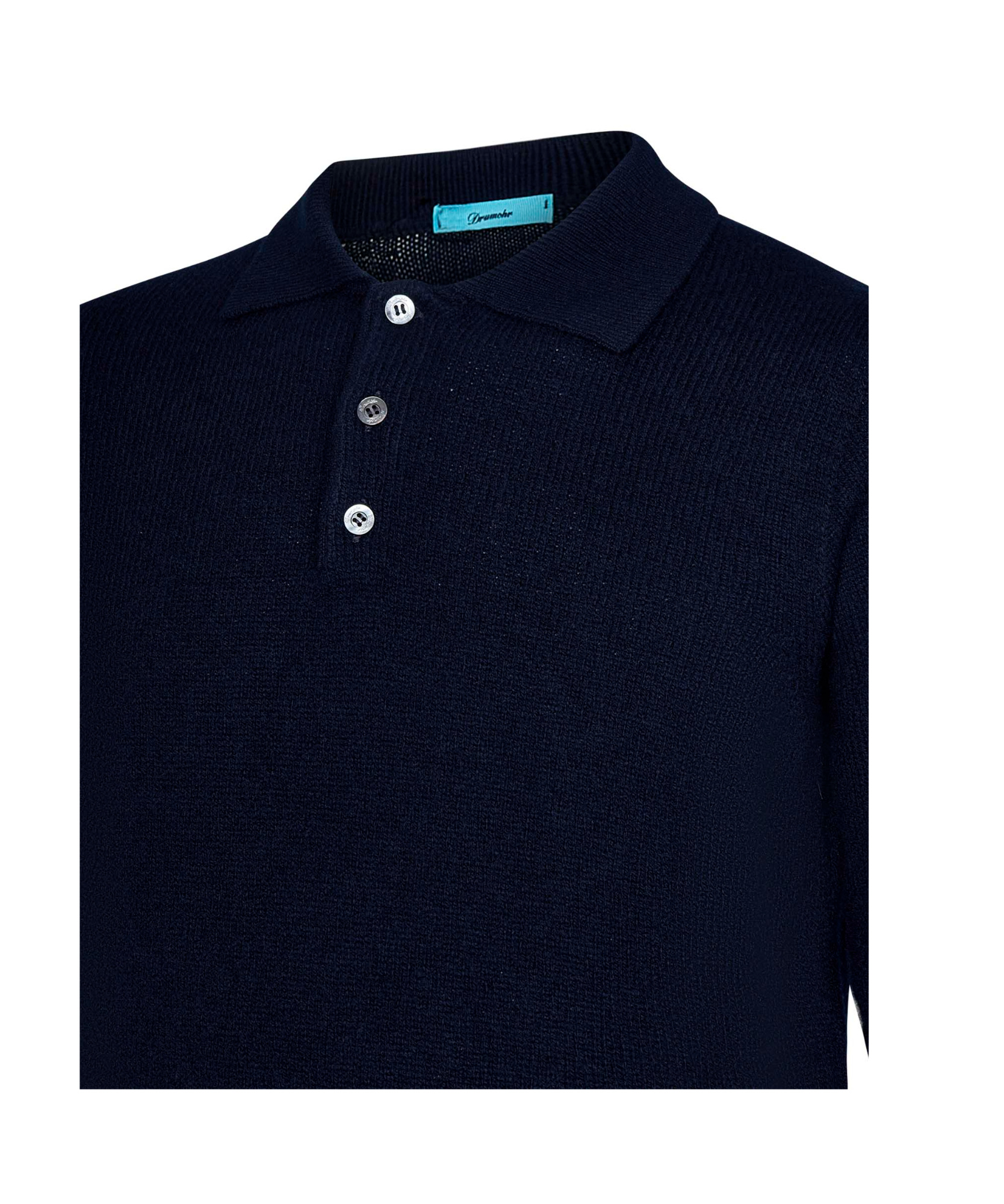 Drumohr Virgin Wool Knitted Polo Shirt In Black