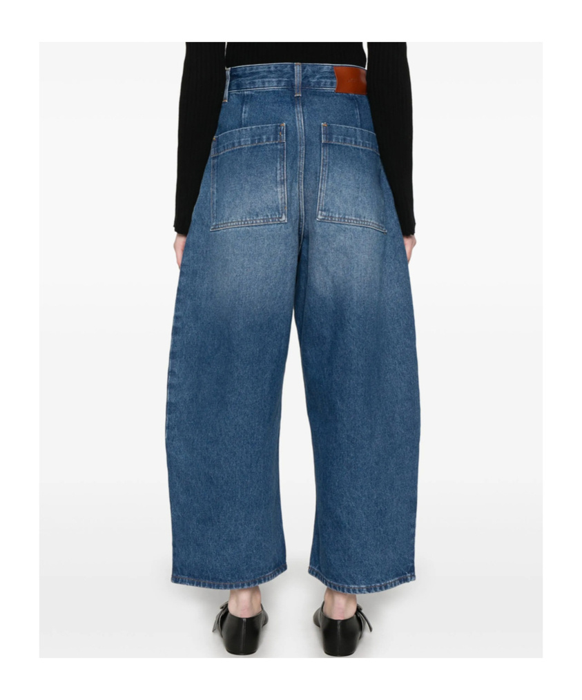 Studio Nicholson Wide Crop Denim Clothing In Blue
