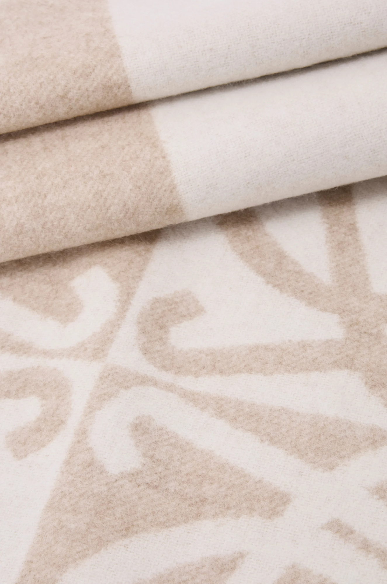 Loewe Anagram Fringed Scarf In Neutral