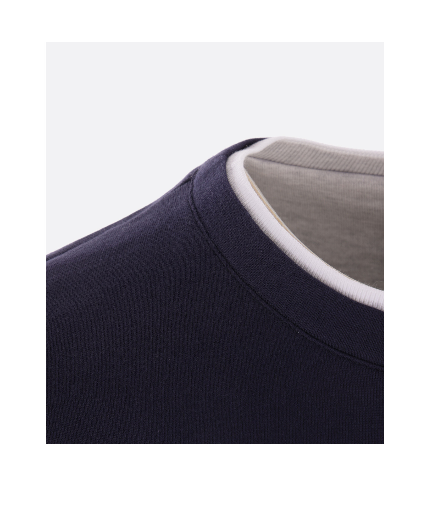 Eleventy Black Crewneck T-shirt With Layered Collar In Black