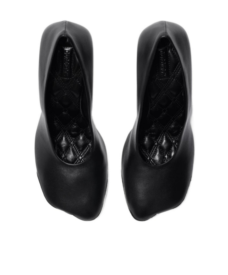Burberry Pointed Toe Stiletto Metal Detail In Black