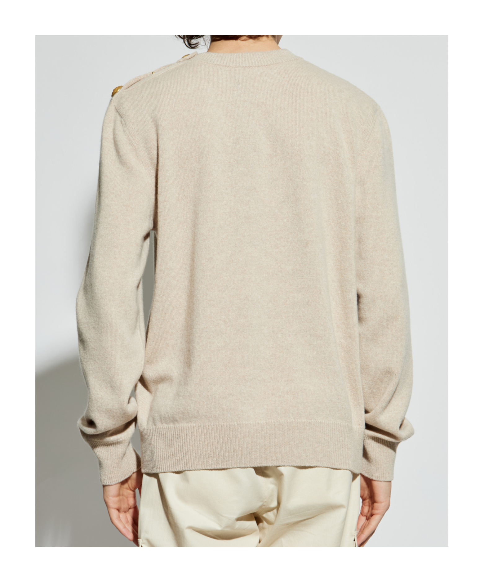 Balmain Wool And Cashmere Sweater In Neutral