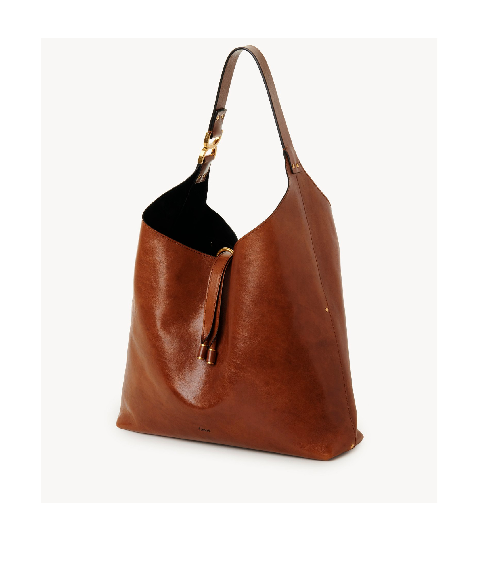 Chloé Triomphe-detailed Leather Tote Bag In Brown