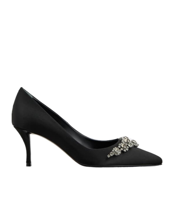 Roger Vivier Efflorescence Silk Satin Heels In Black