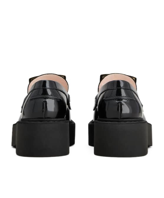 Roger Vivier 45mm Viv Rangers Patent Leather Loafers In Black