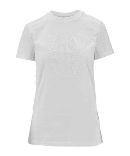 Max Mara Logo Embroidered Crewneck T-shirt In White