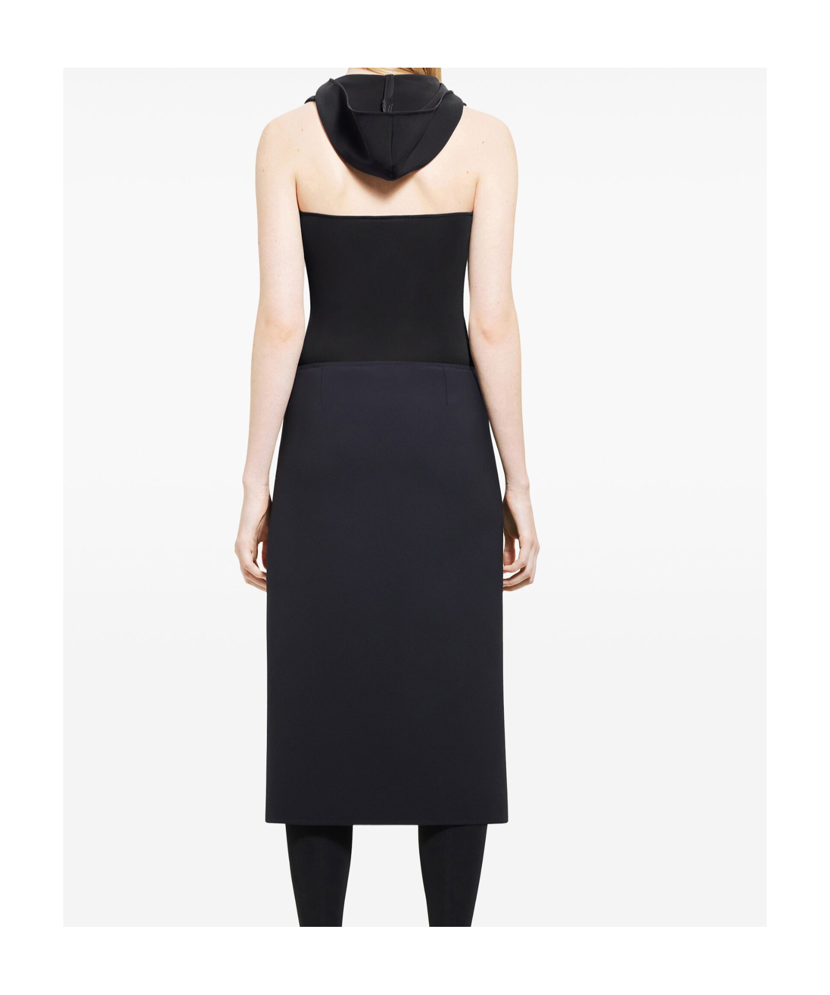 Courrèges Black Illusion Hooded Bodysuit In Black