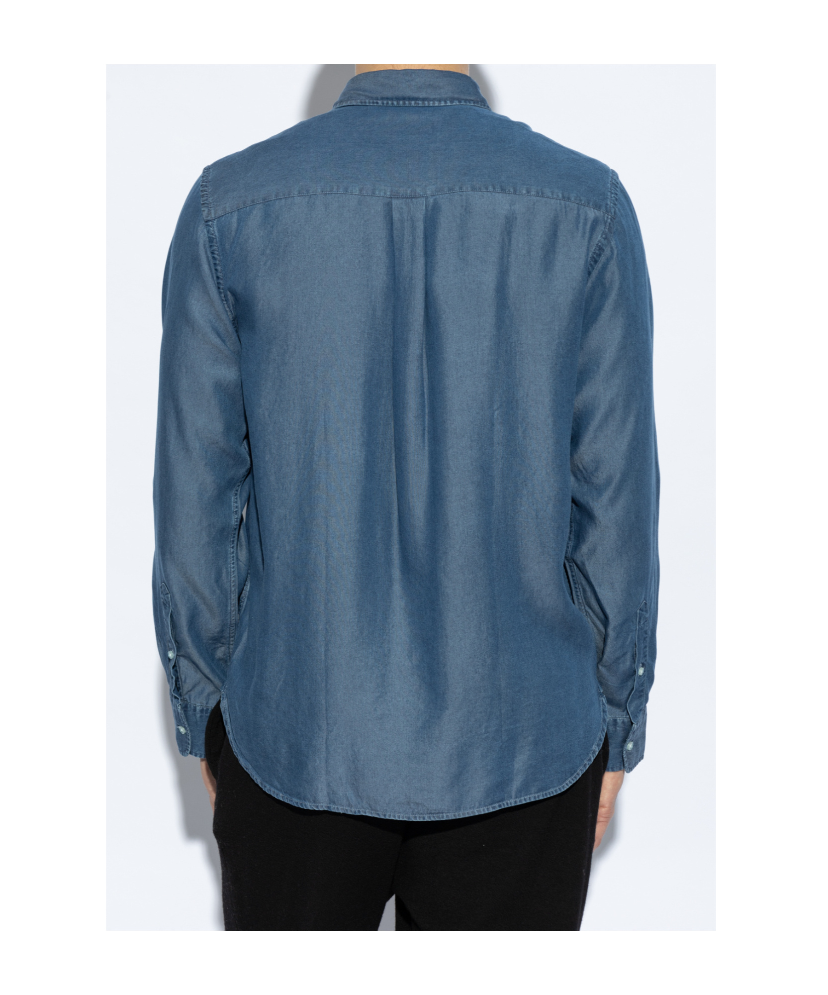 Shop Officine Generale Lyocell Shirt In Blue