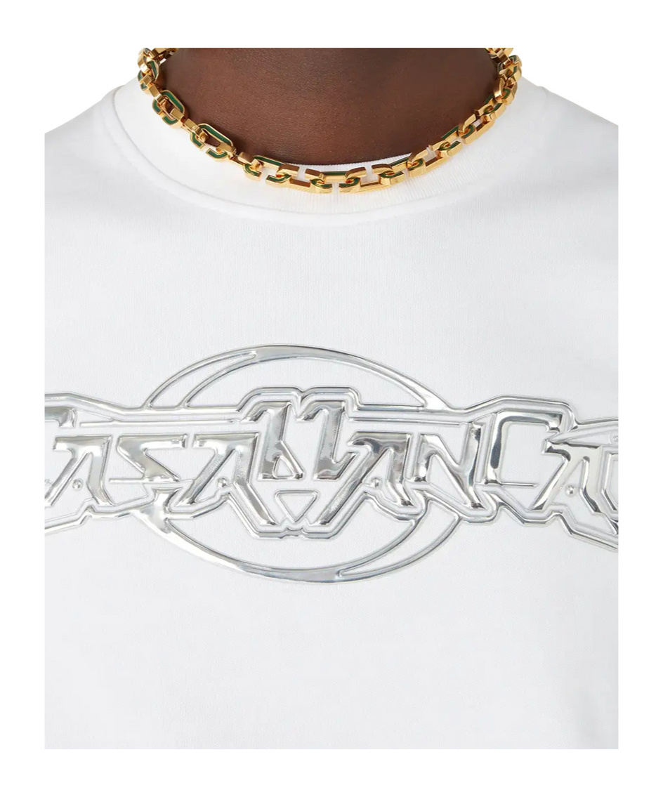 Casablanca Oversize Crew Neck T-shirt With Graphic Print In White