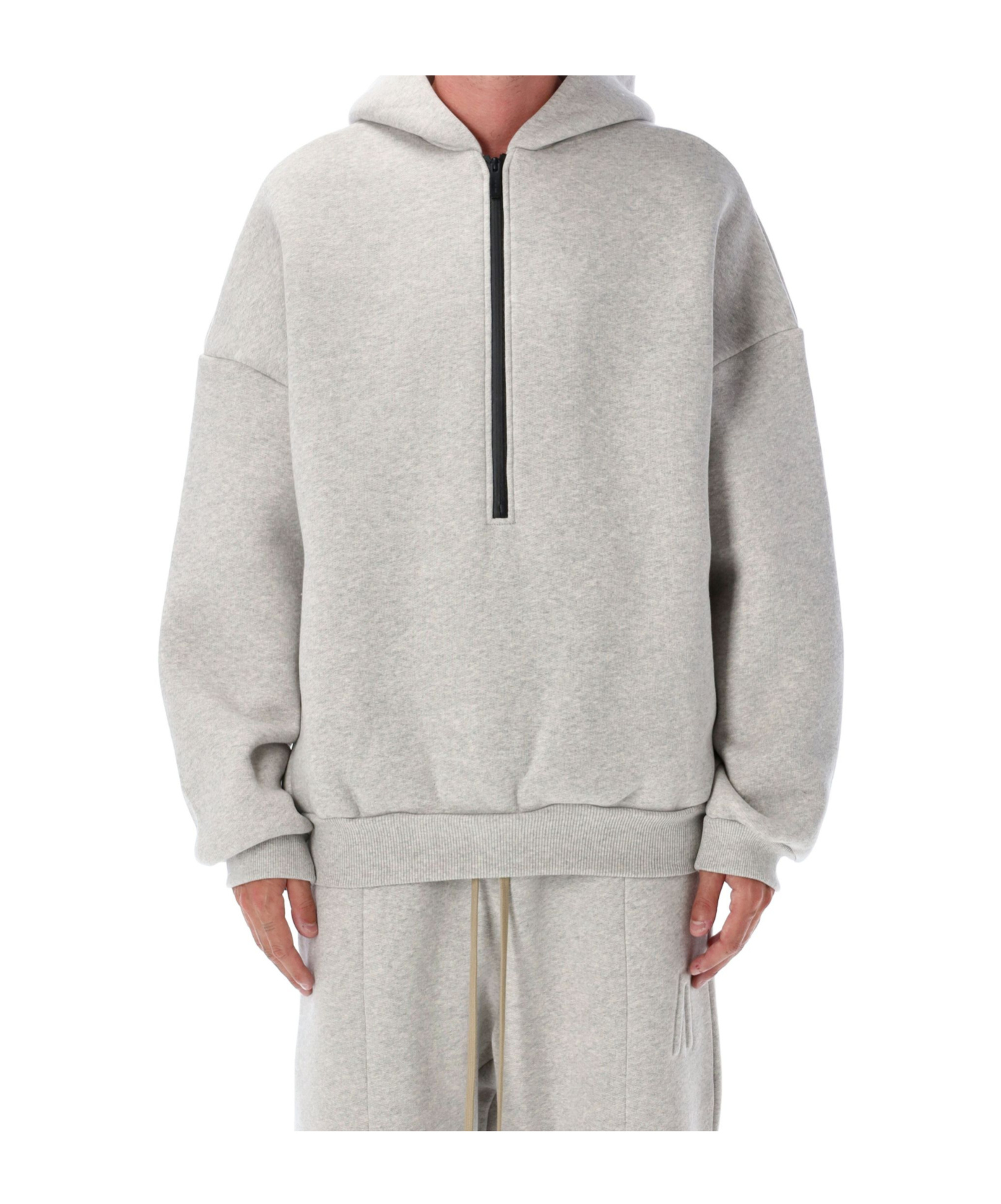 Fear Of God Relaxed Fit Grey Sweatshirt With Zip-up Front In Gray