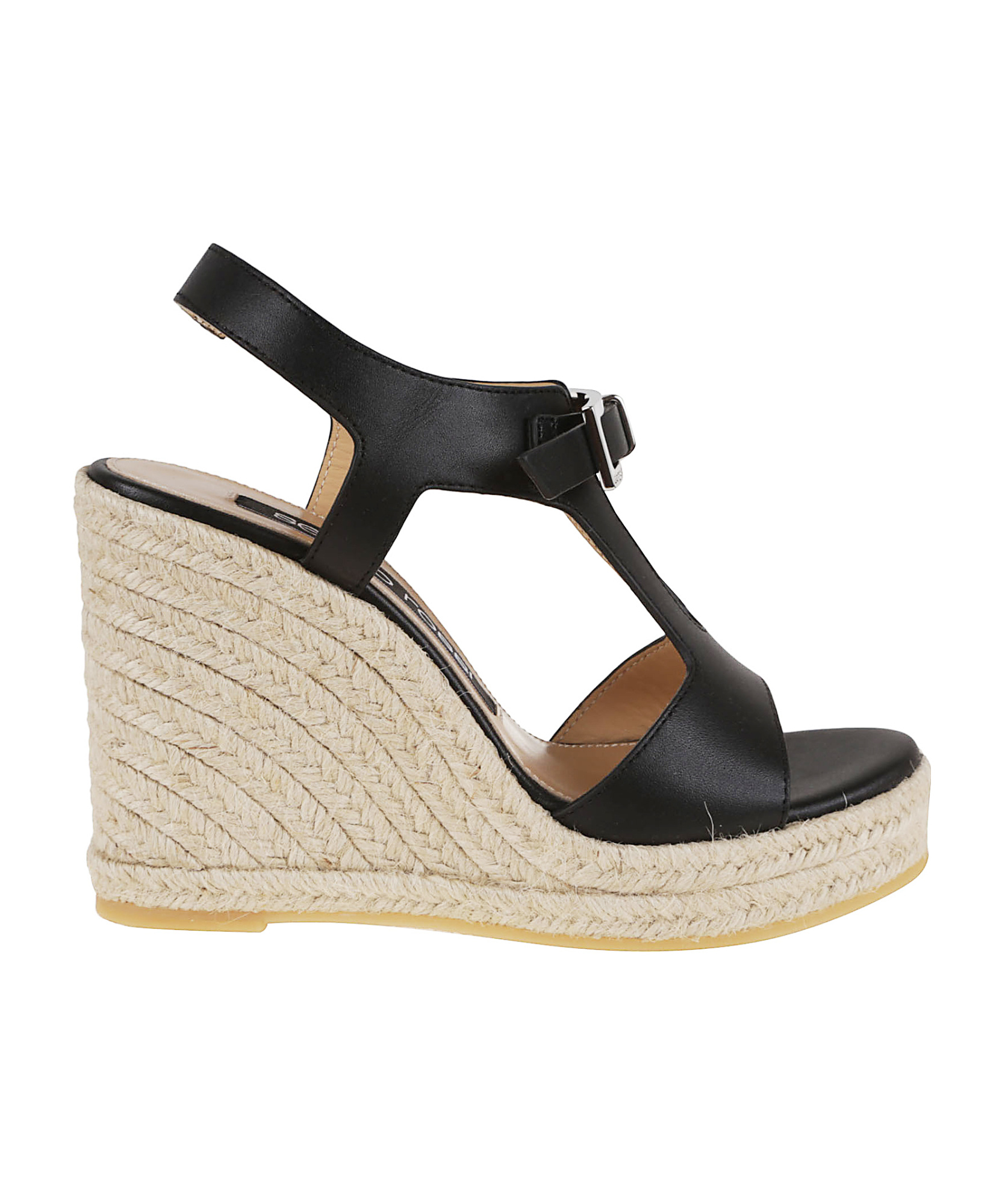 Shop Sergio Rossi Nora Espadrille Wedge Sandals In Black
