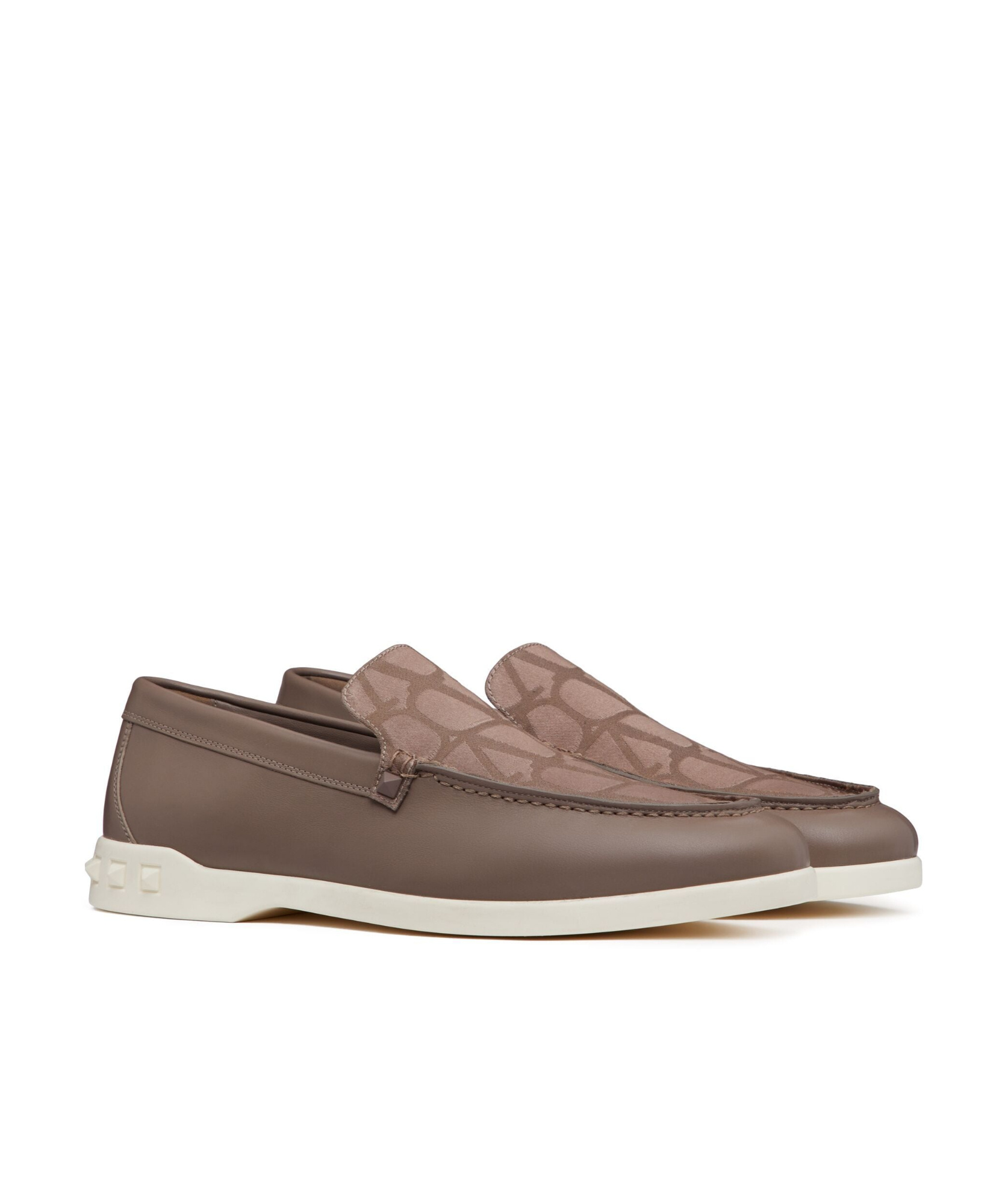 Valentino Leisure Flows Toile Iconographe Loafers In Brown