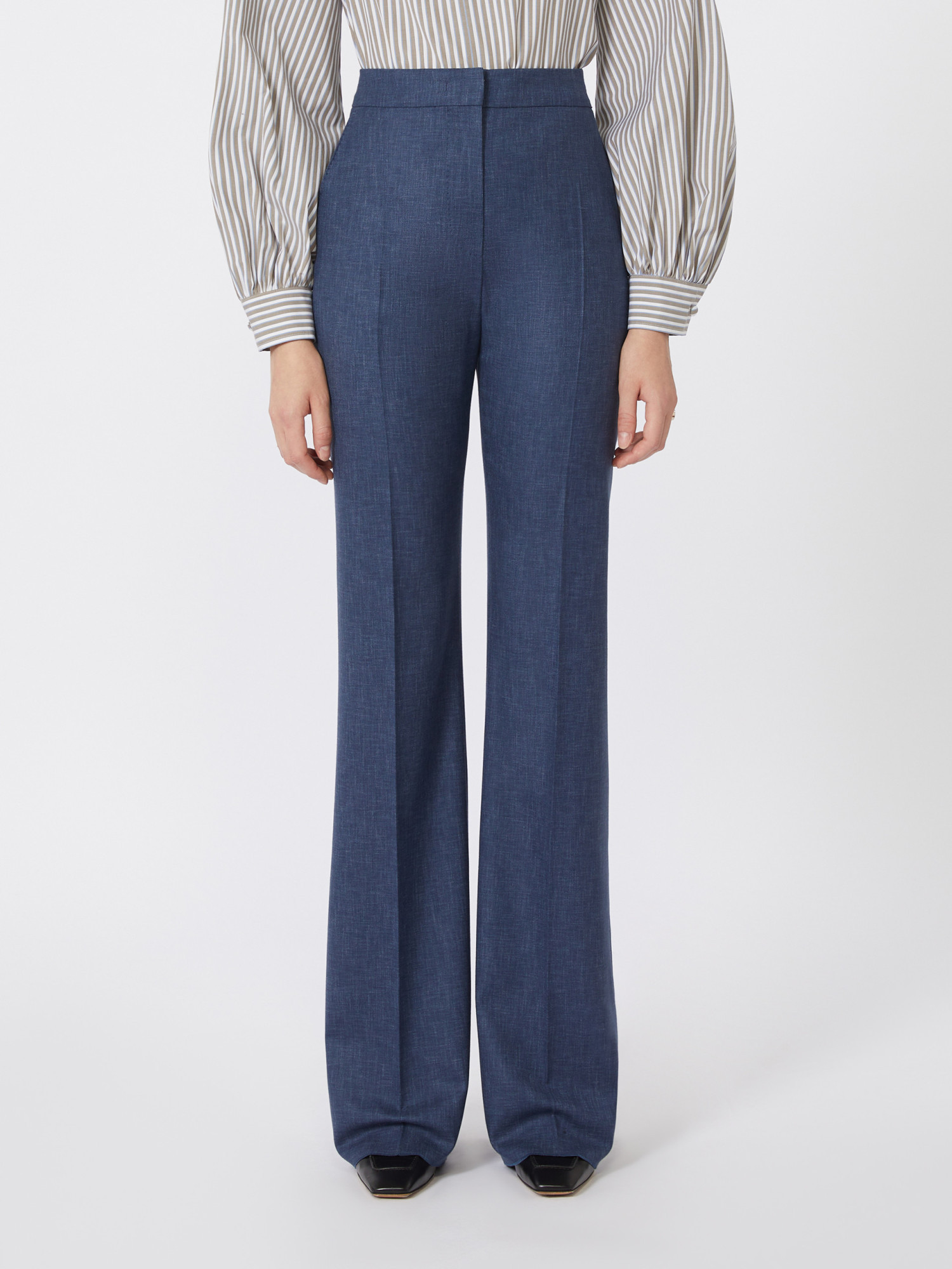 Max Mara Wool Casual Pants In Blue