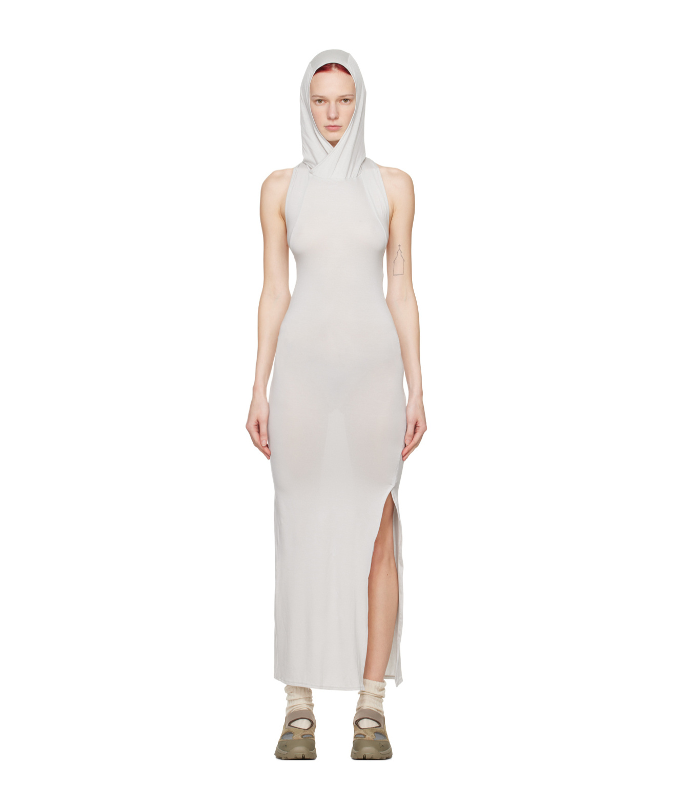 Post Archive Faction (paf) Gray 6.0 Right Midi Dress