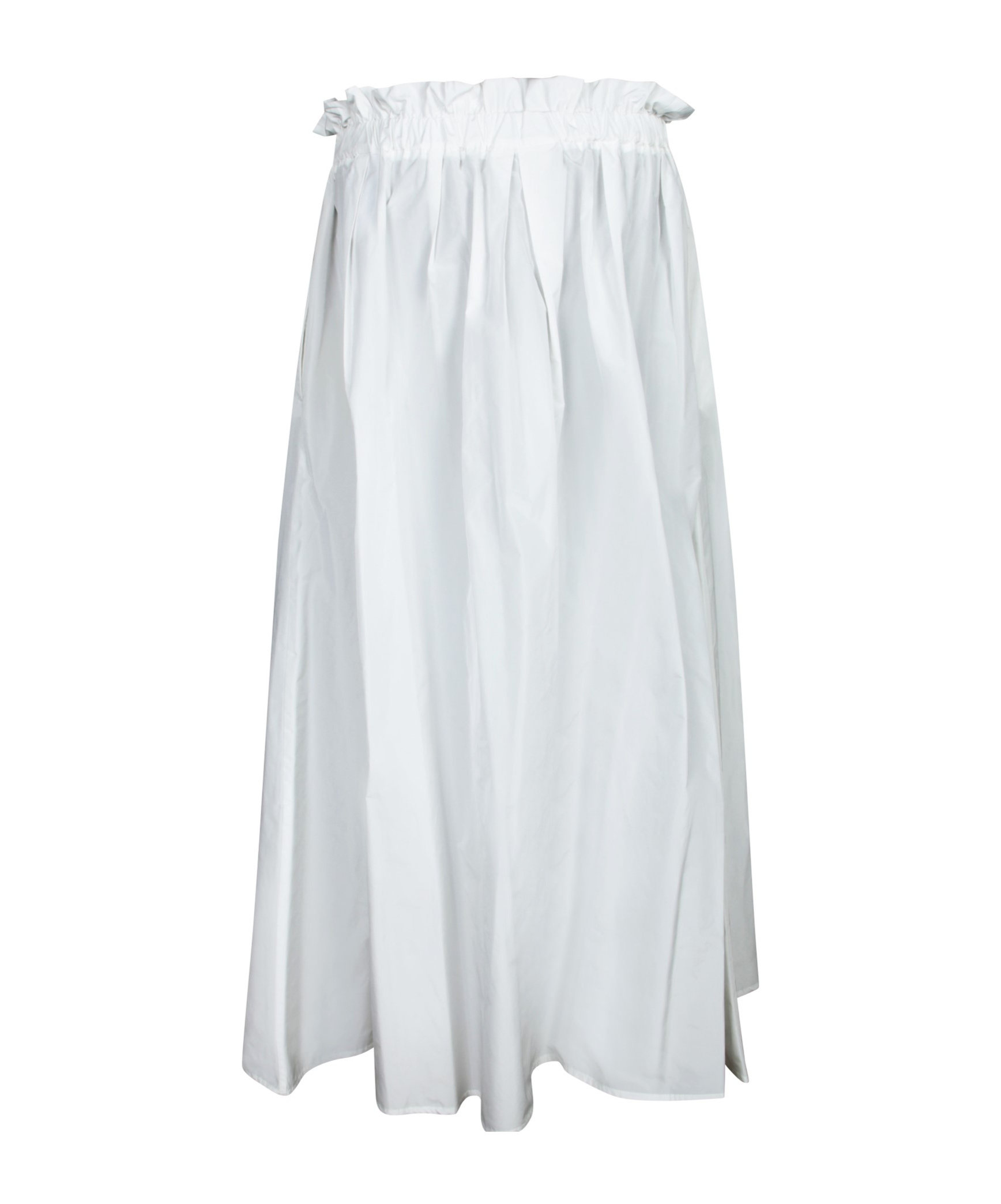 Herno A-line Elasticated Waistband Midi Skirt In White