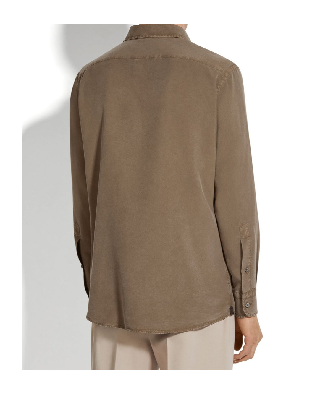 Shop Zegna Buttoned Long-sleeved Shirt In Brown
