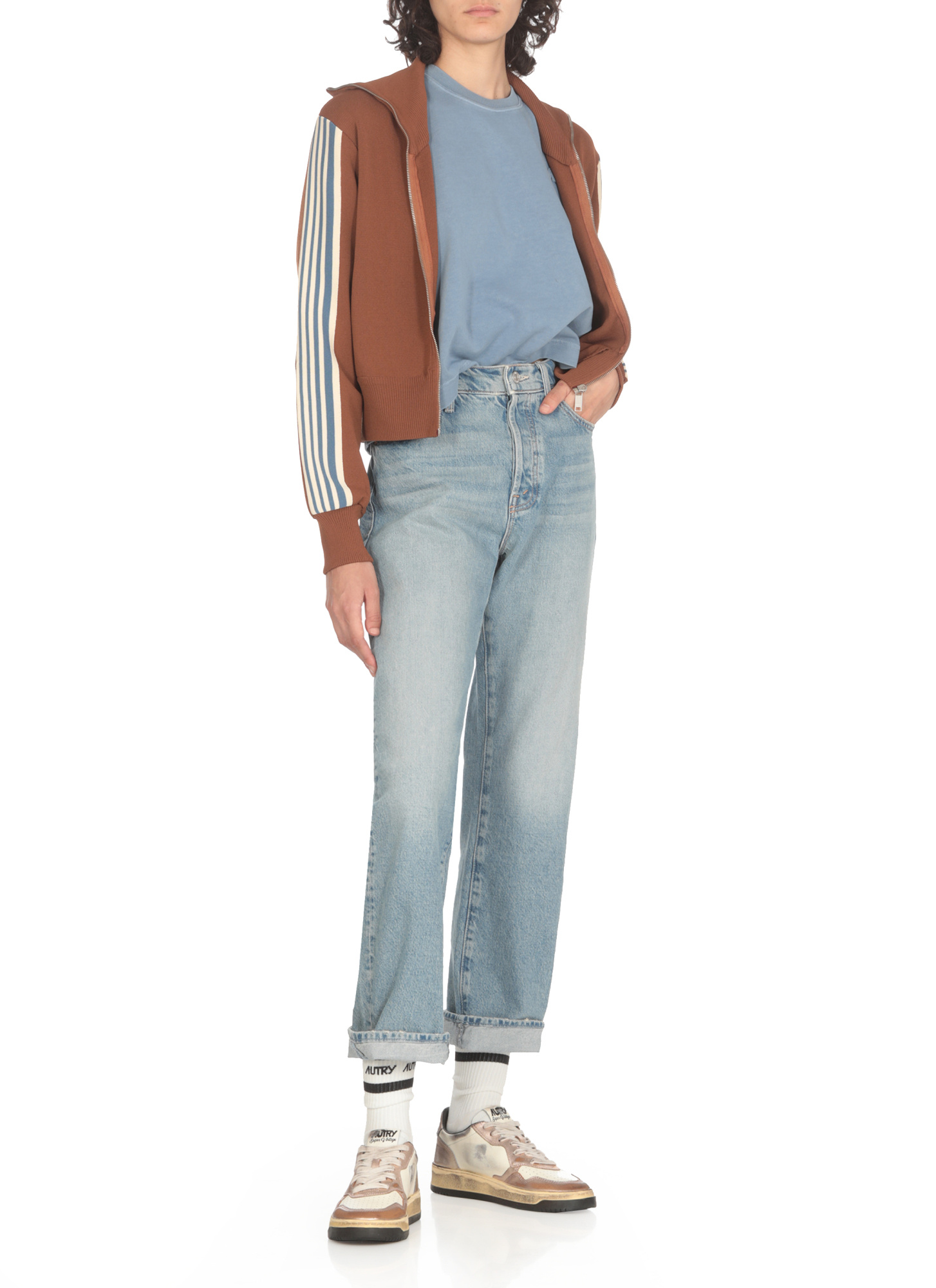Autry Logo-patch Jacket In Brown