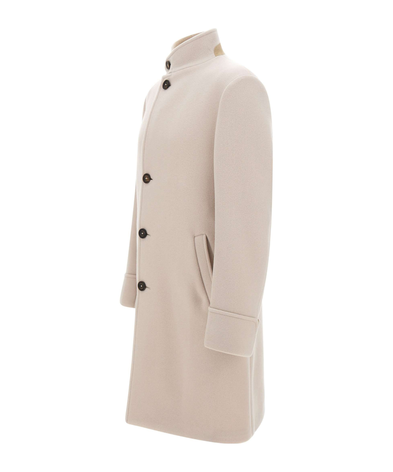 Eleventy Stand-collar Wool Coat In Brown