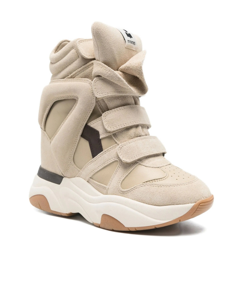 Isabel Marant Balskee Hidden Wedge High Top Sneaker In Neutral