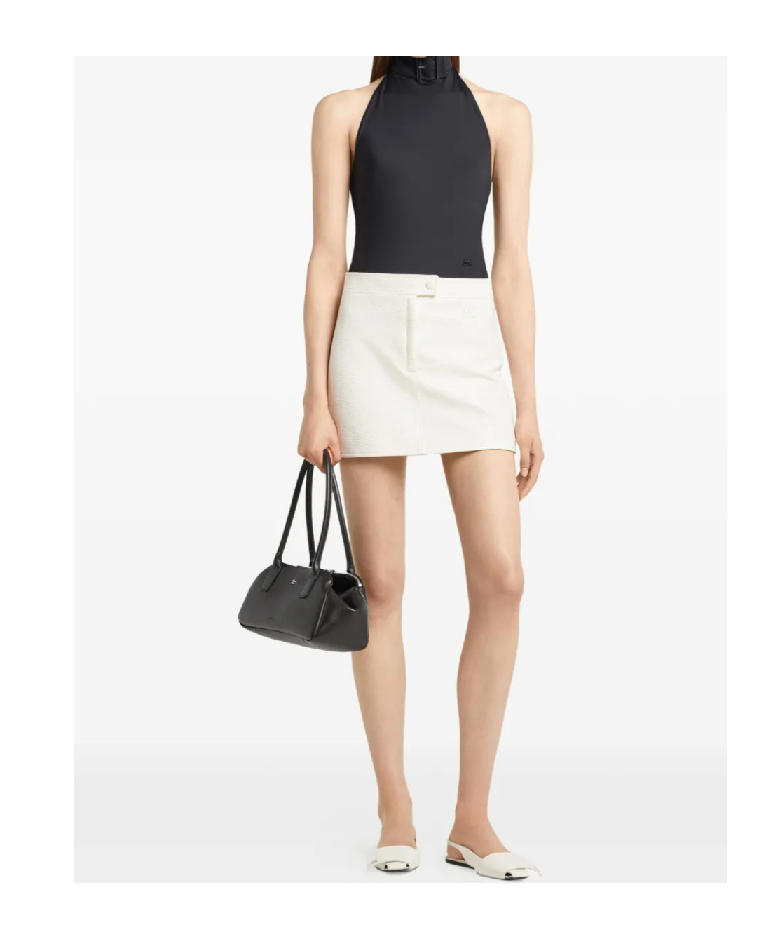 Courrèges A-line Mini Skirt In Neutral