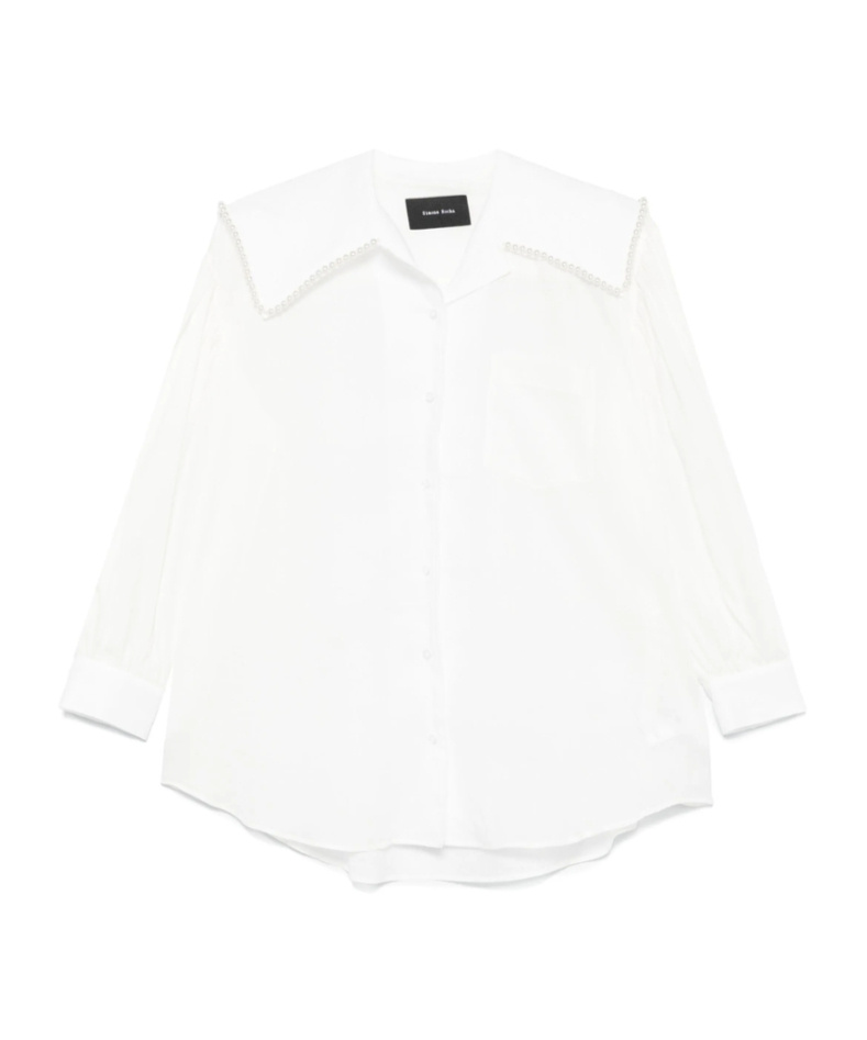 Simone Rocha Sailor-collar Puff-sleeves Shirt In White