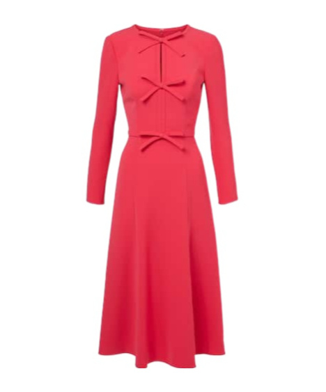 Carolina Herrera Bow-detail Crêpe Midi Dress In Pink