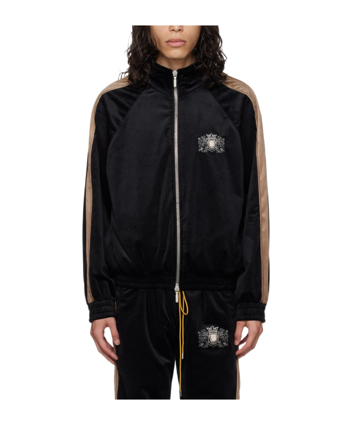 Rhude Right-collar Zipper Casual Jacket In Black