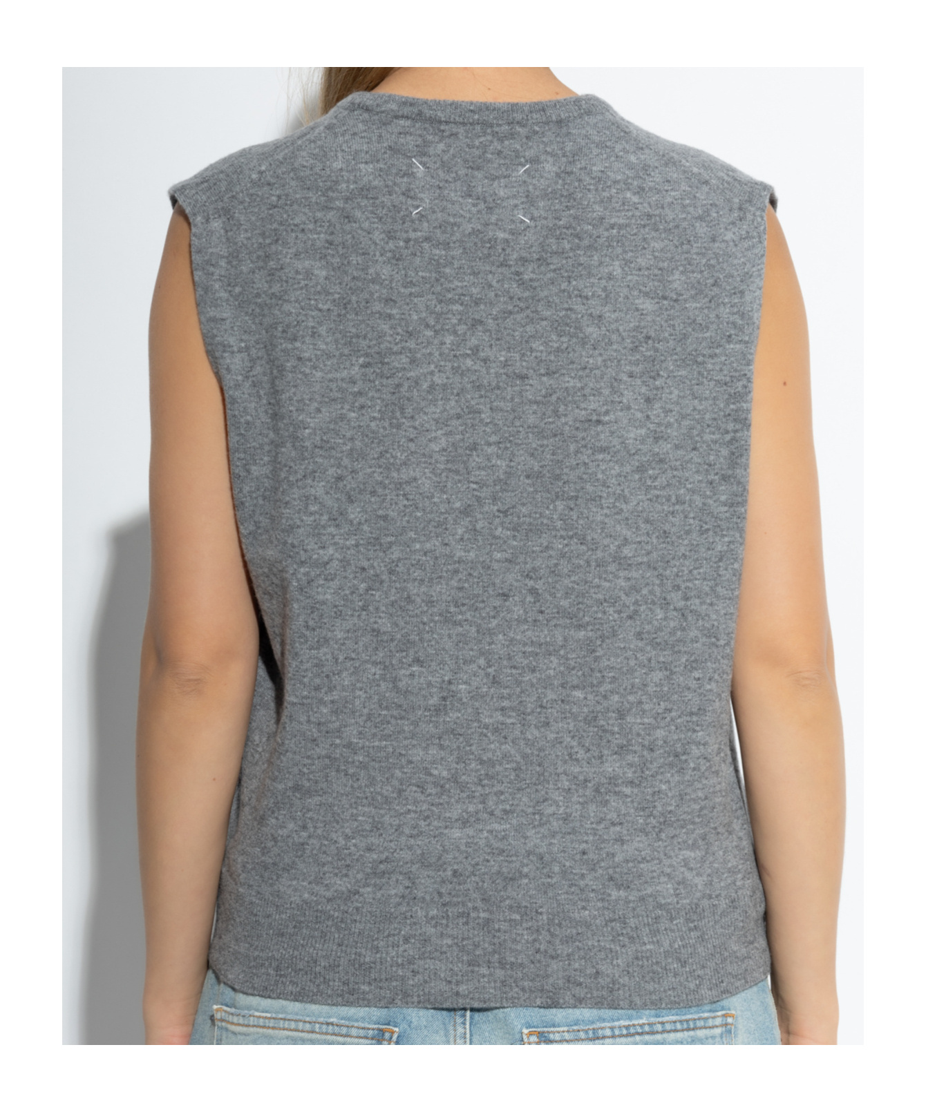 Maison Margiela Buttoned Long-sleeve Cardigan In Gray