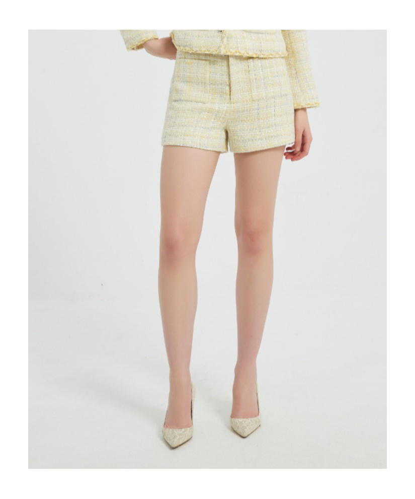 Marissa Chiara Belt Loop Shorts In Yellow