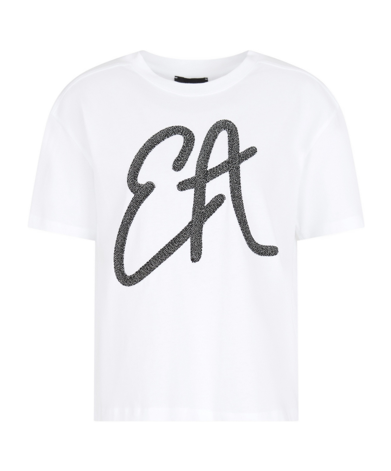 EMPORIO ARMANI LUREX-LOGO COTTON T-SHIRT