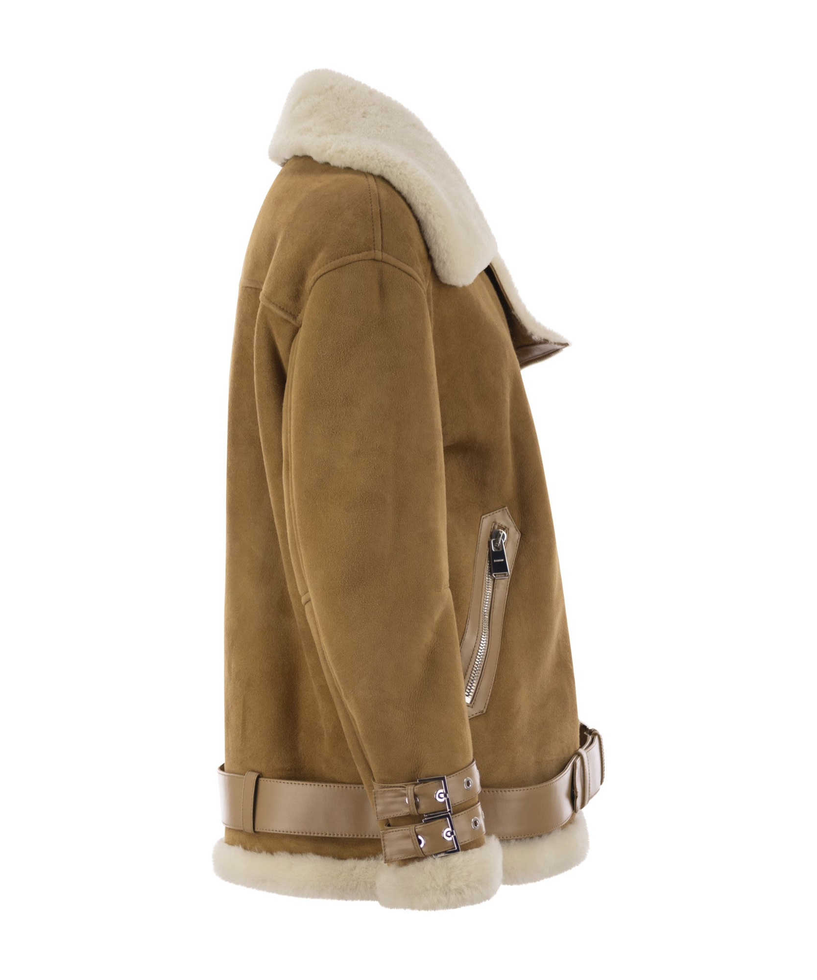DONDUP LONG-SLEEVED LEATHER JACKET