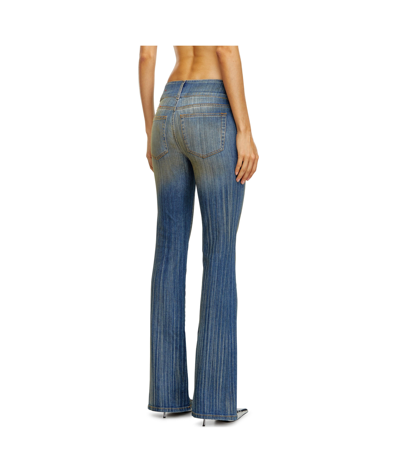 Diesel D-propol 0cbcx Mid-rise Flared Jeans In Blue