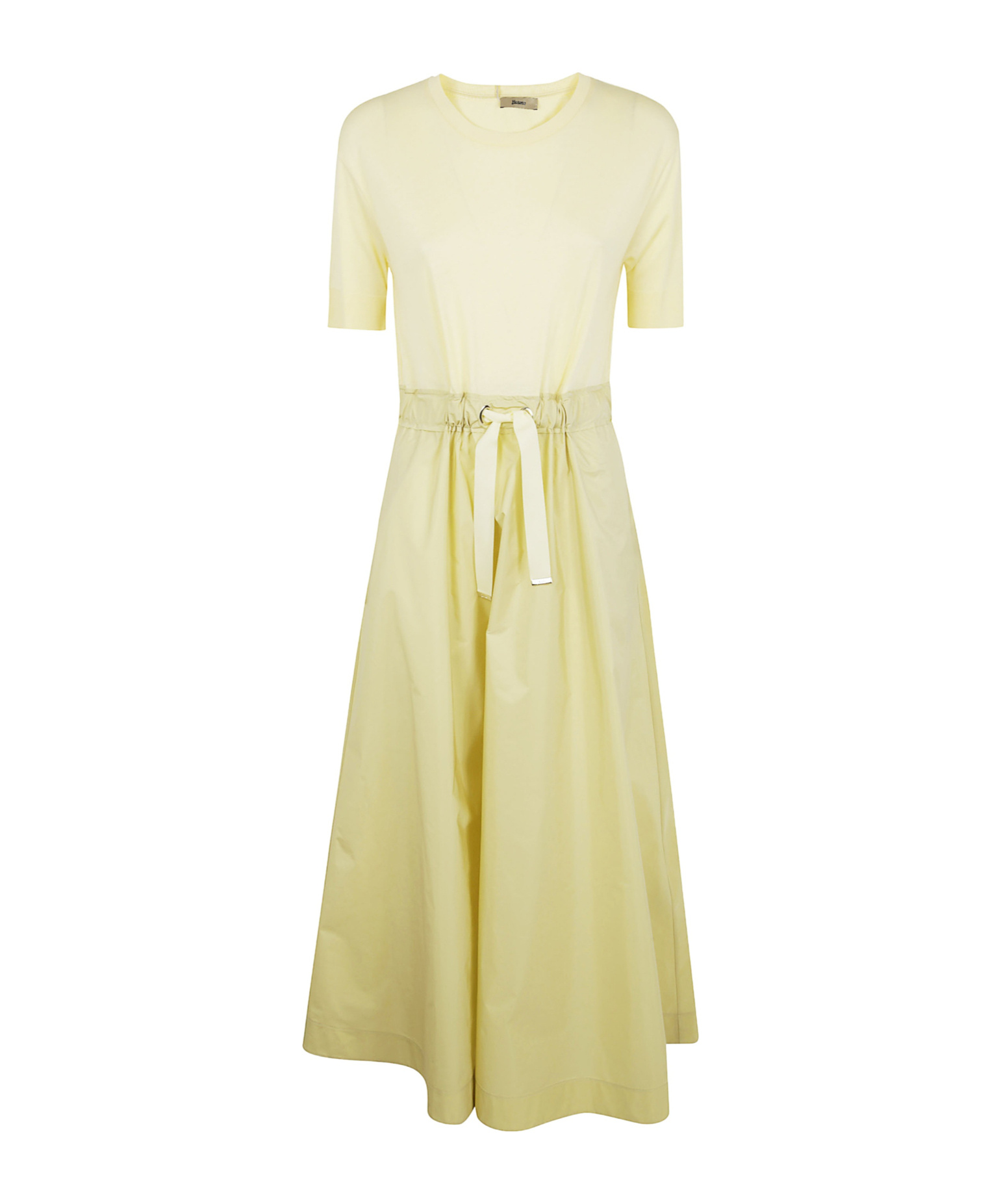 Herno Dress In Glam Knit Effect And Techno Taffeta