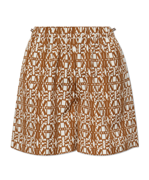 Max Mara 'taiga' Geometric Pattern Shorts In Brown