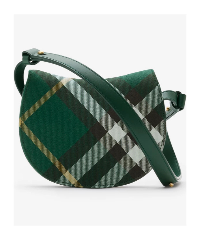 Burberry Mini Rocking Horse Checked Crossbody Bag In Green