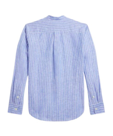 Polo Ralph Lauren Postboy Band Collar Shirt In Blue