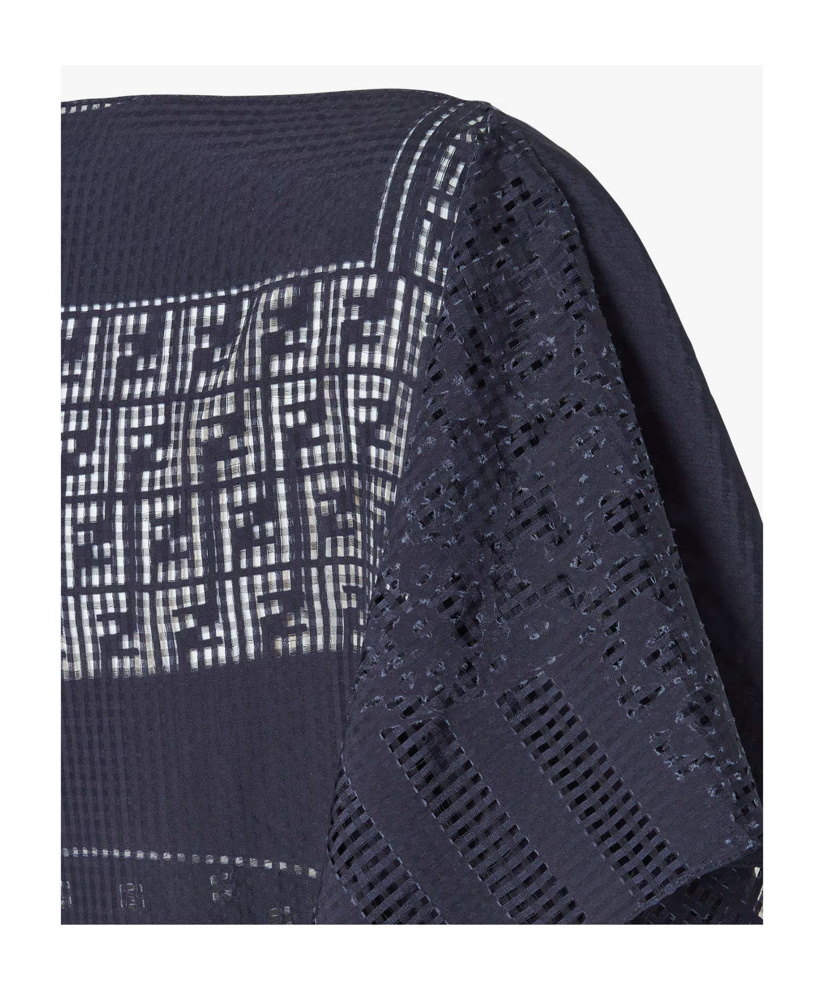 Fendi Blue Silk And Viscose Burnout Top