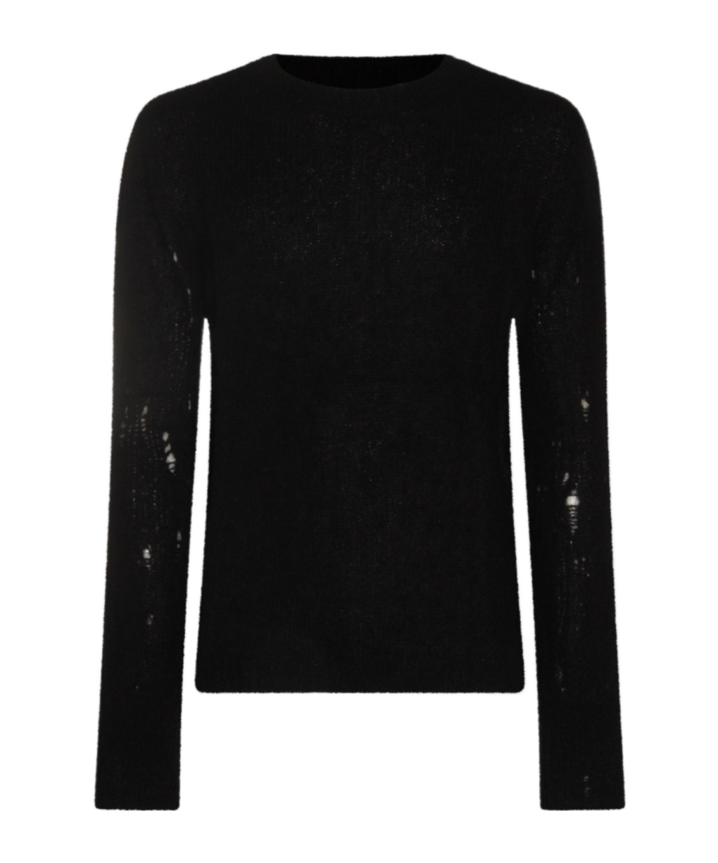 Thom Krom Distressed Long-sleeve Sweater In Black