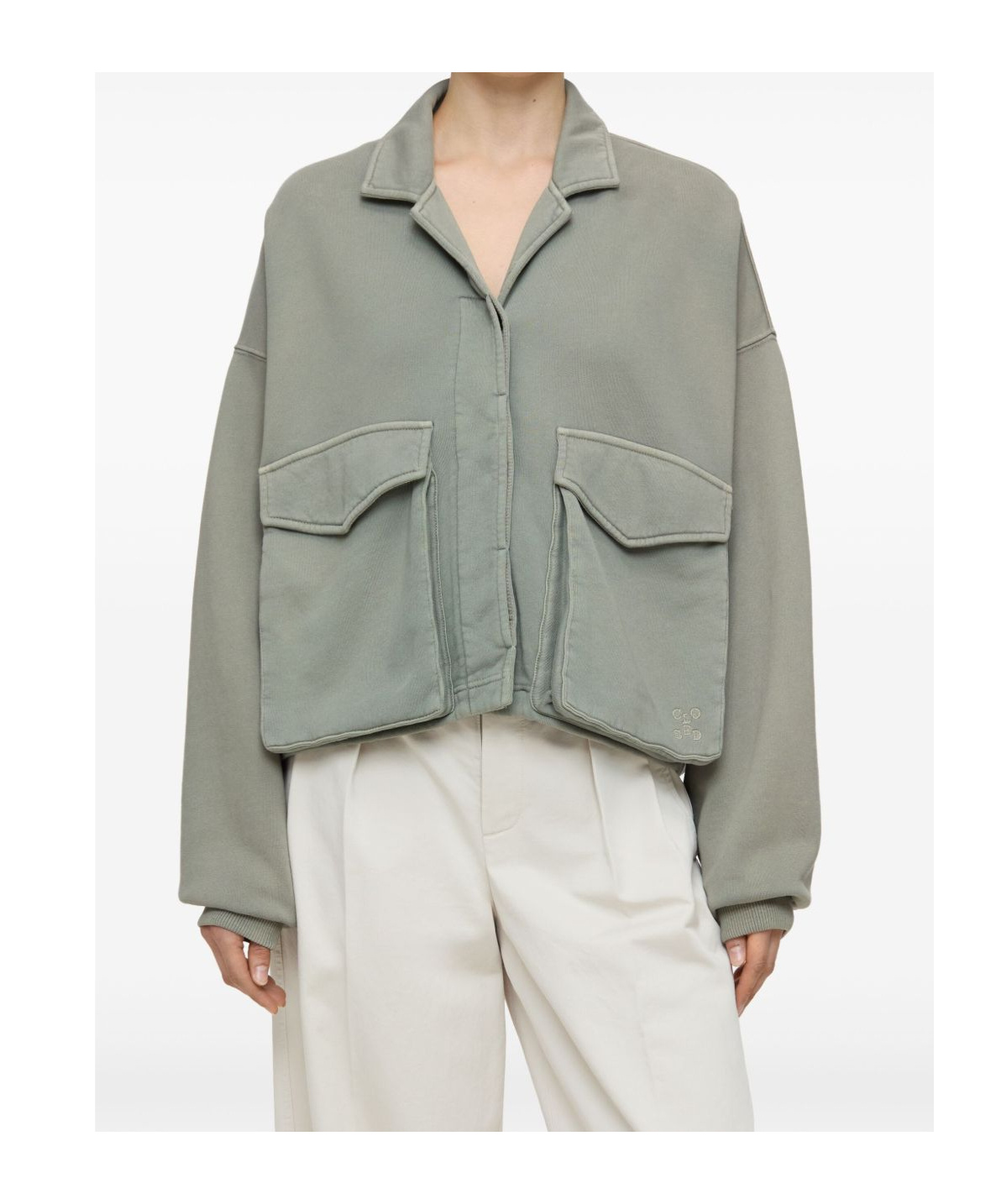 Closed Faded-effect Jacket In Gray