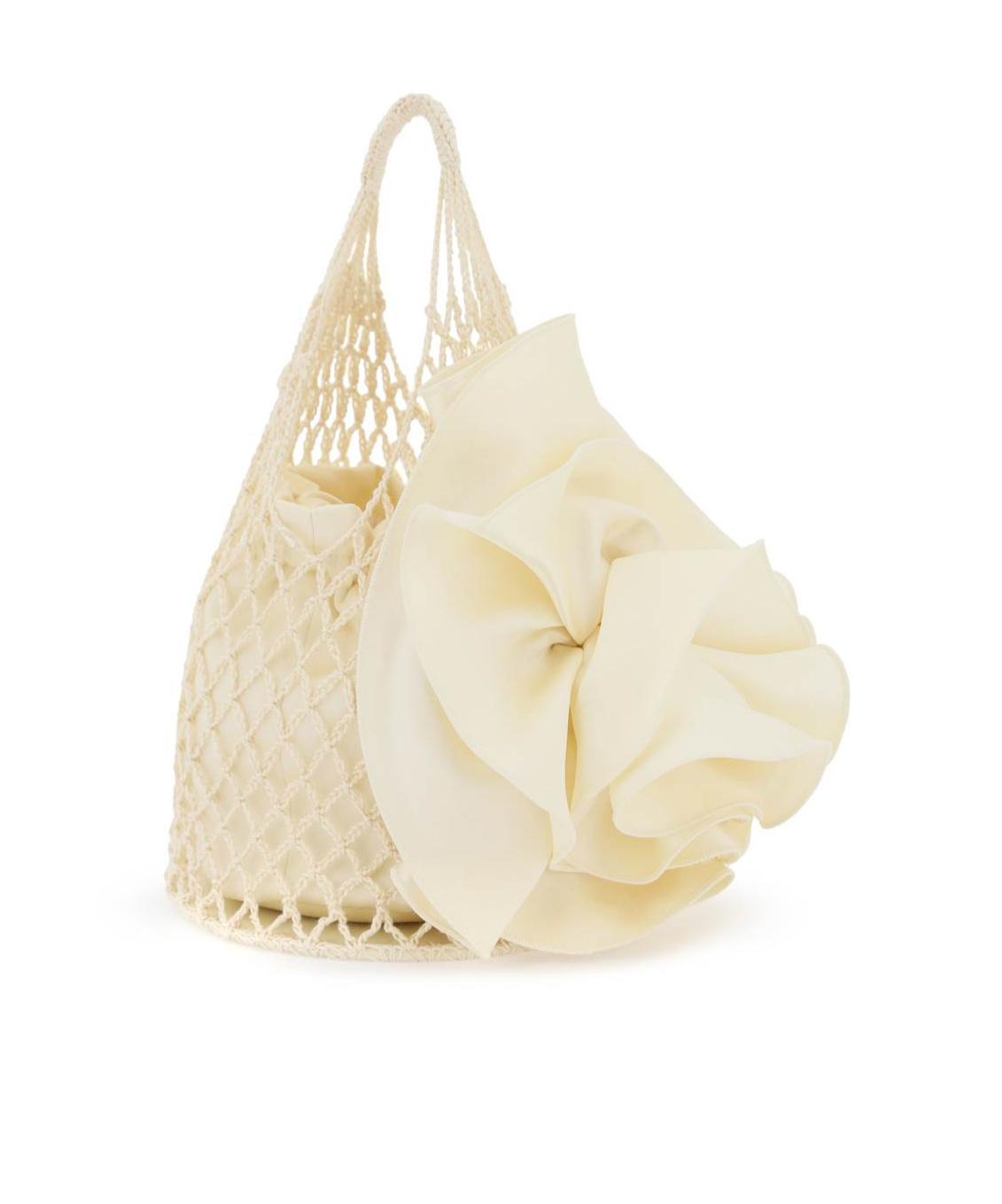 Shop Magda Butrym Crochet Small Devana Bag In Nude